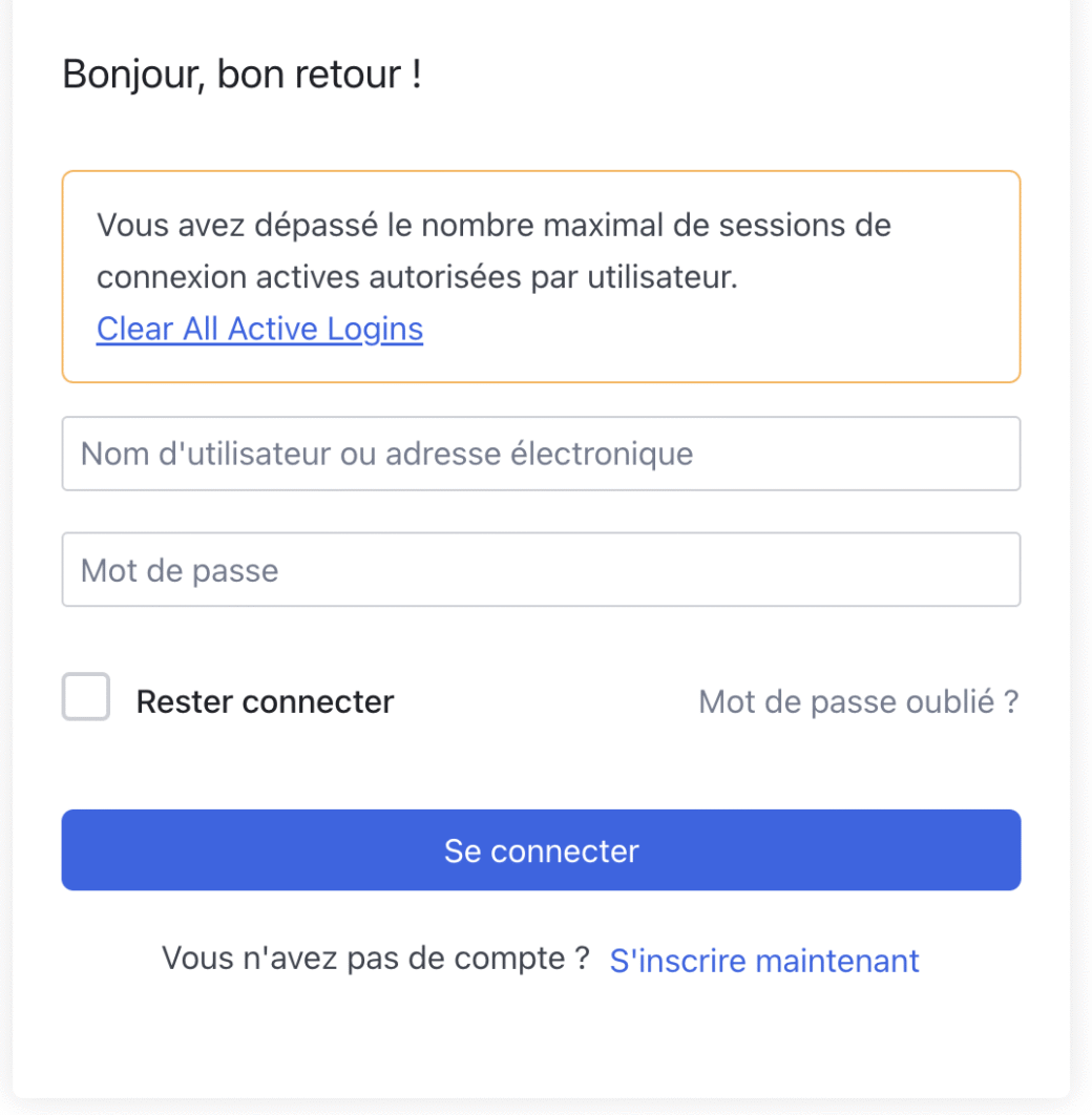 Session active dépassé